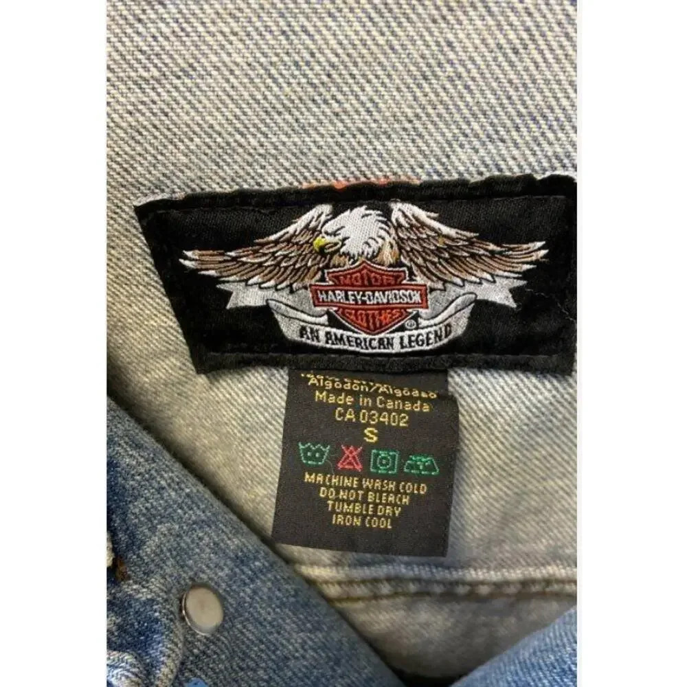 Vintage Harley Davidson Denim Jacket - S - Picture 5 of 5